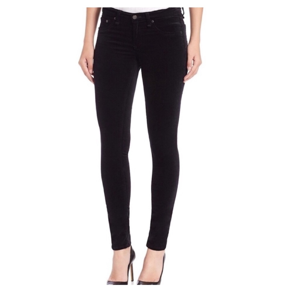 RAG & BONE Black Velvet Skinny Jeans